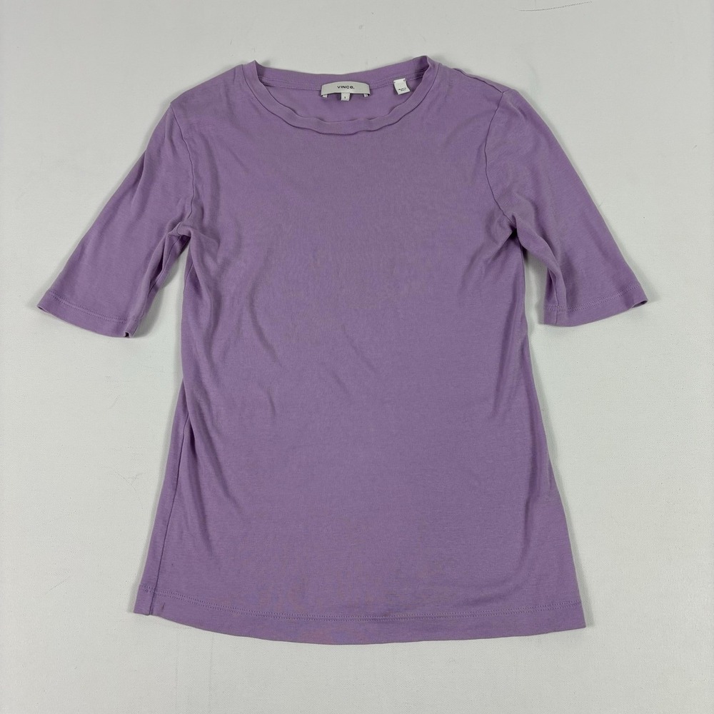Vince Shirt Womens Small Purple Crewneck Short Sleeve Pima Cotton Tee Top